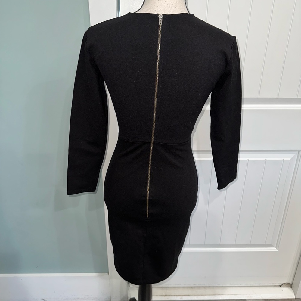 Mason leather trimmed deep plunge v neck Bodycon dress size XS - Picture 9 of 12